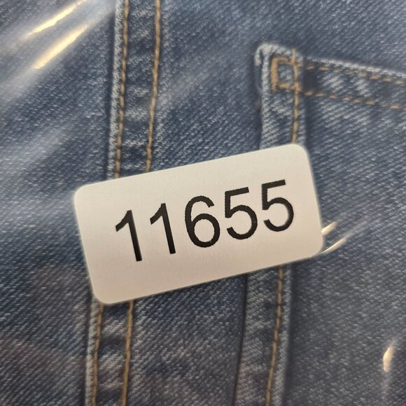 Womens Style & Co Distressed Blue Denim Capri Jeans Rolled Cuff Stretch Size 16W - Picture 9 of 10